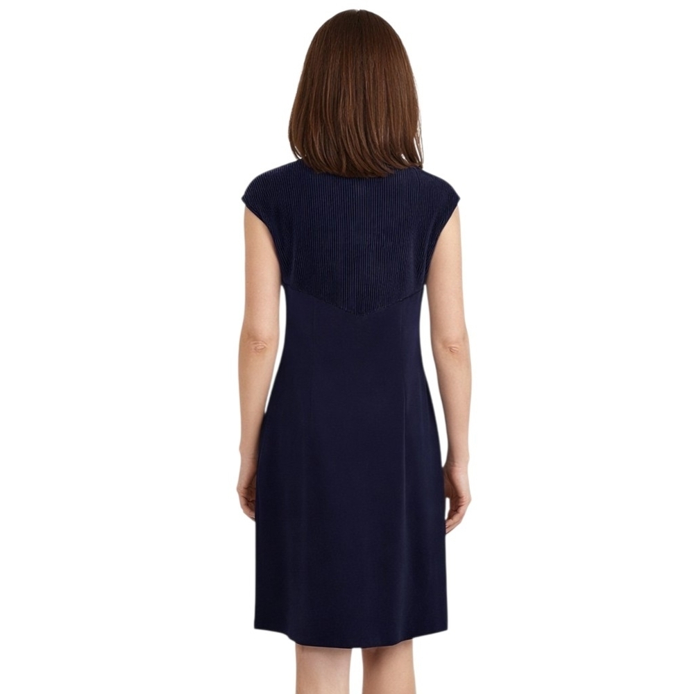 DW3 dress v-neck purple formal party lined side zip back slit sleeveless USA - Picture 3 of 11